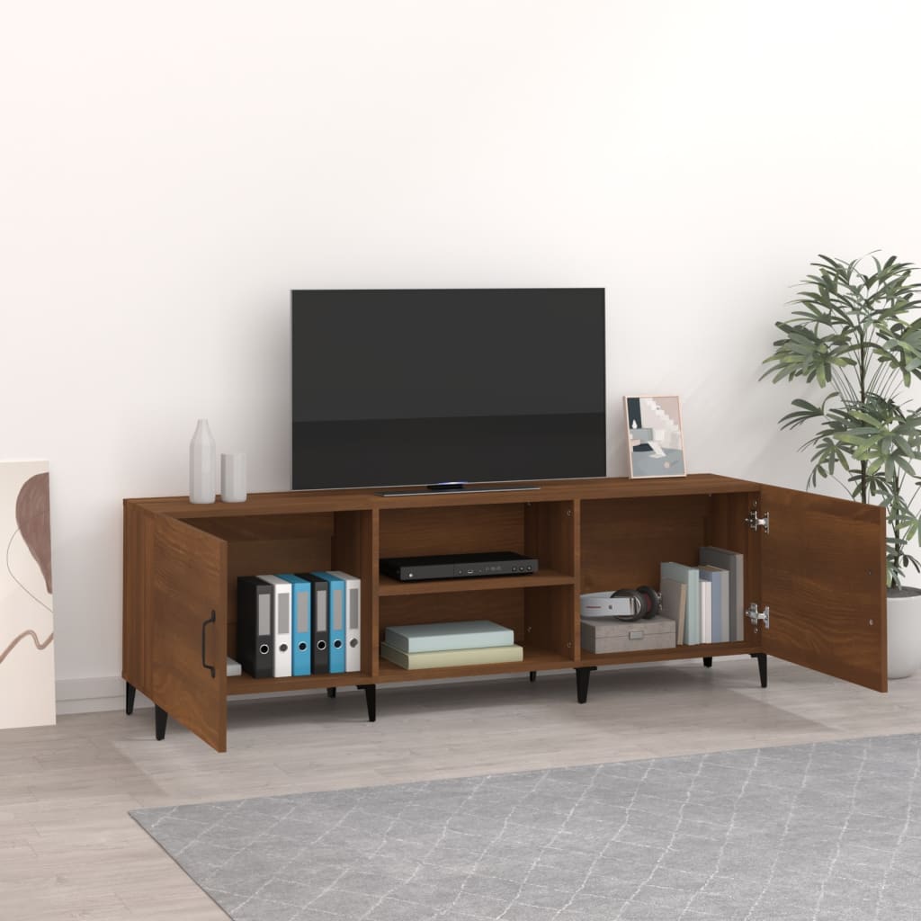 vidaXL Meuble TV chêne marron 150x30x50 cm bois d'ingénierie