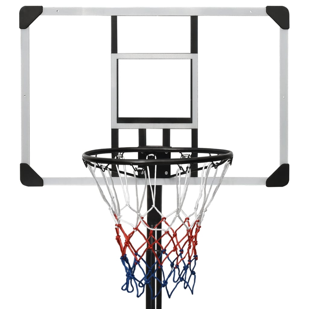 vidaXL Support de basket-ball Transparent 235-305 cm Polycarbonate