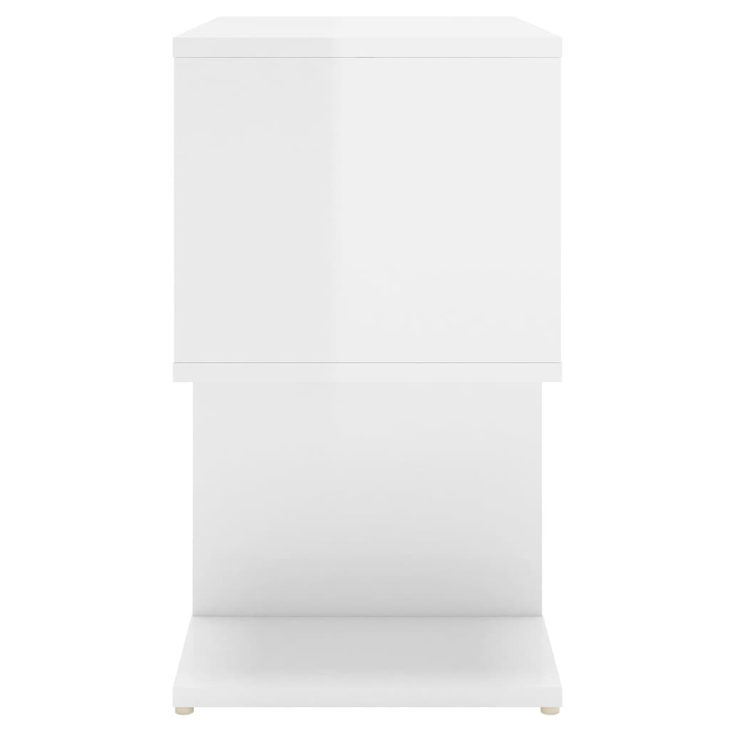 vidaXL Table de chevet blanc brillant 50x30x51,5 cm bois d'ingénierie
