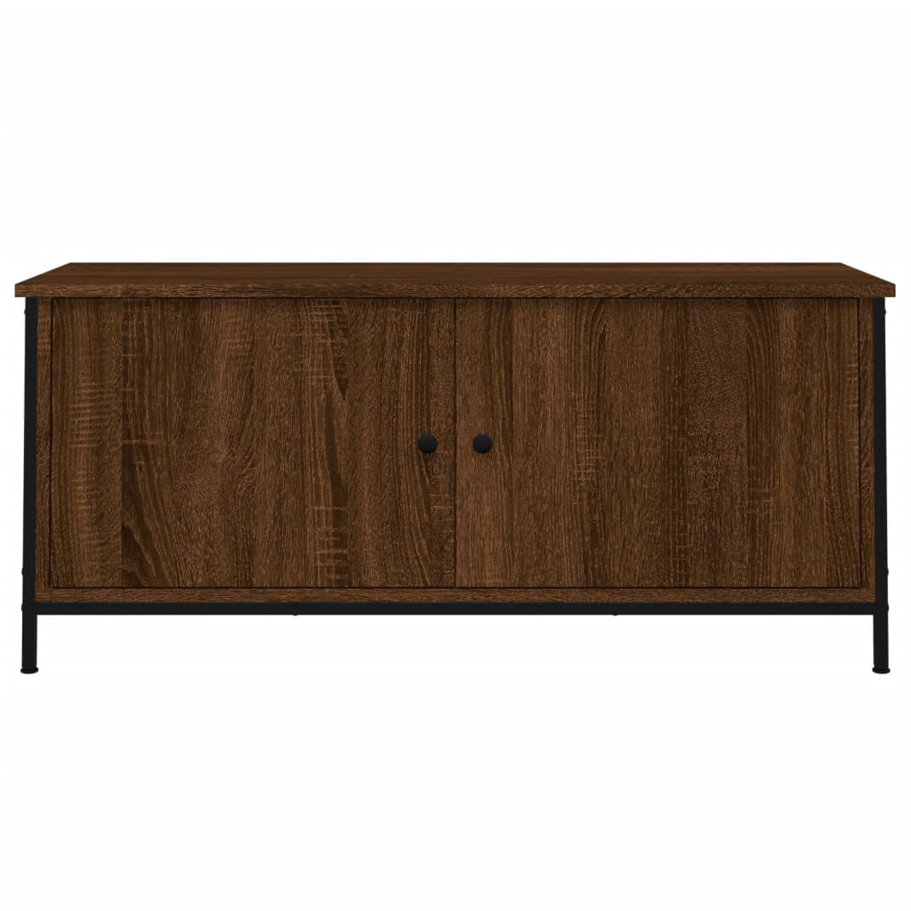 vidaXL Meuble TV avec portes chêne marron 102x35x45 cm bois ingénierie