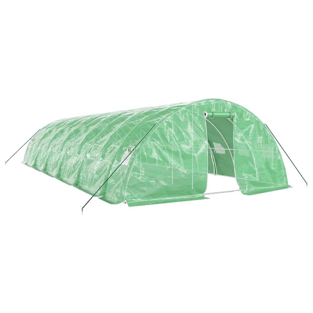 vidaXL Serre avec cadre en acier vert 60 m² 12x5x2,3 m