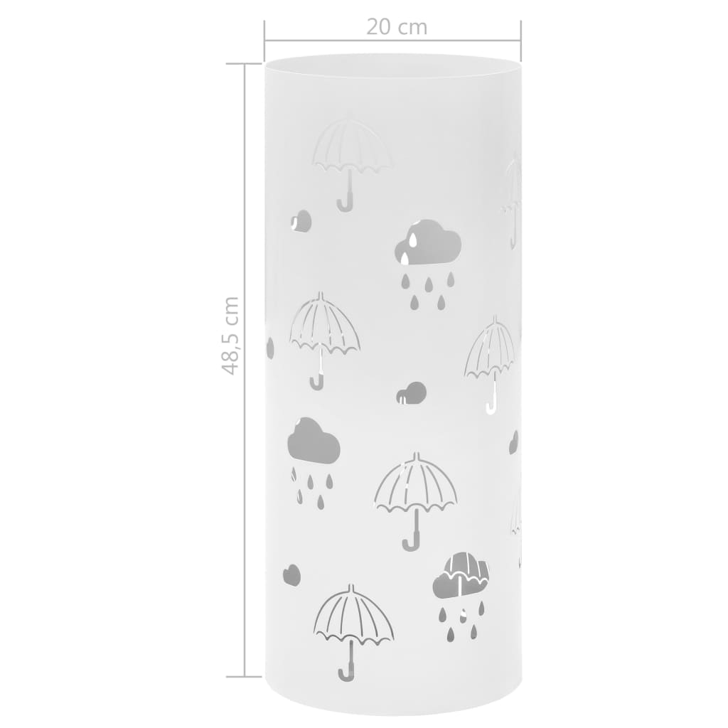 vidaXL Porte-parapluie Design Parapluies Acier Blanc