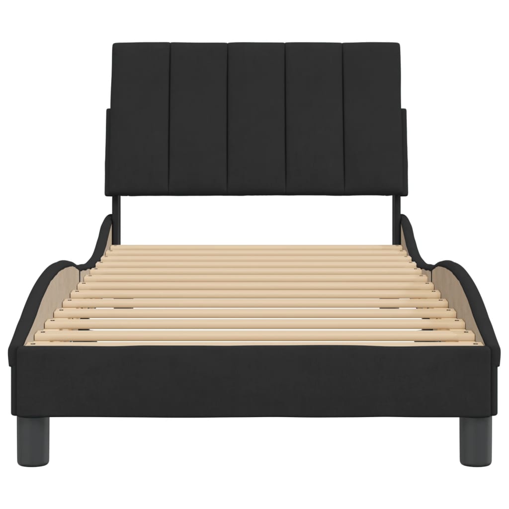 vidaXL Cadre de lit sans matelas noir 90x200 cm velours