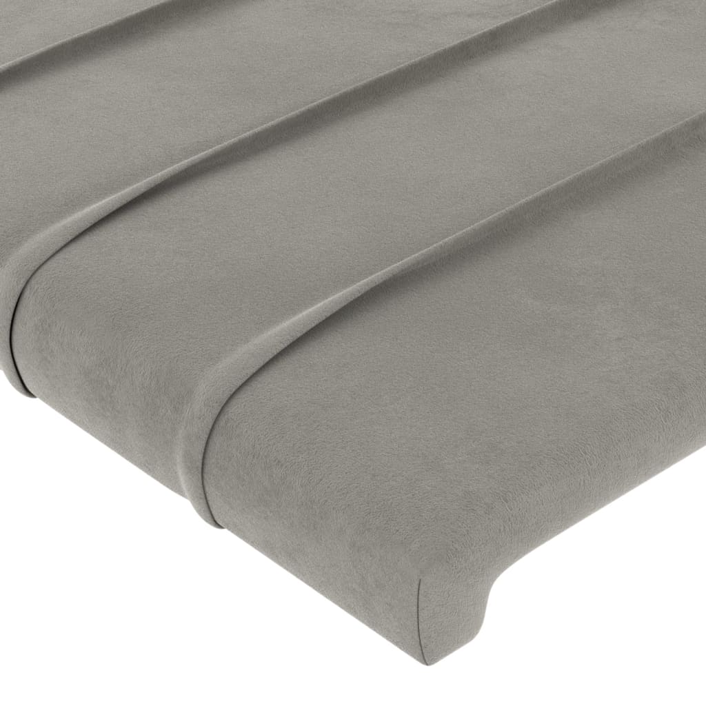 vidaXL Têtes de lit 2 pcs Gris clair 100x5x78/88 cm Velours