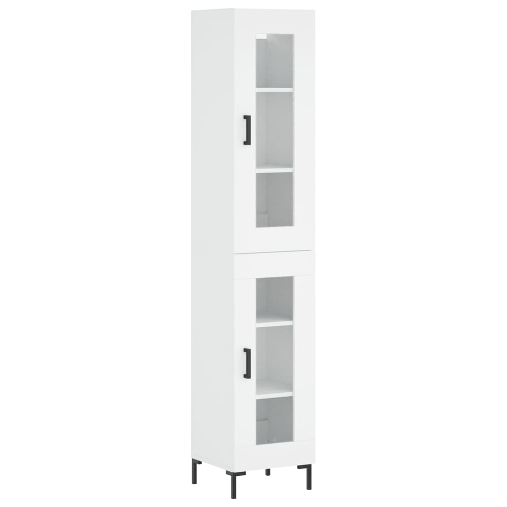 vidaXL Buffet haut Blanc 34,5x34x180 cm Bois d'ingénierie