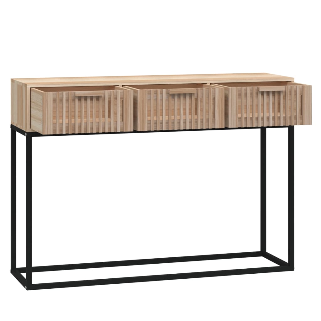 vidaXL Table console 105x30x75 cm bois d'ingénierie et fer