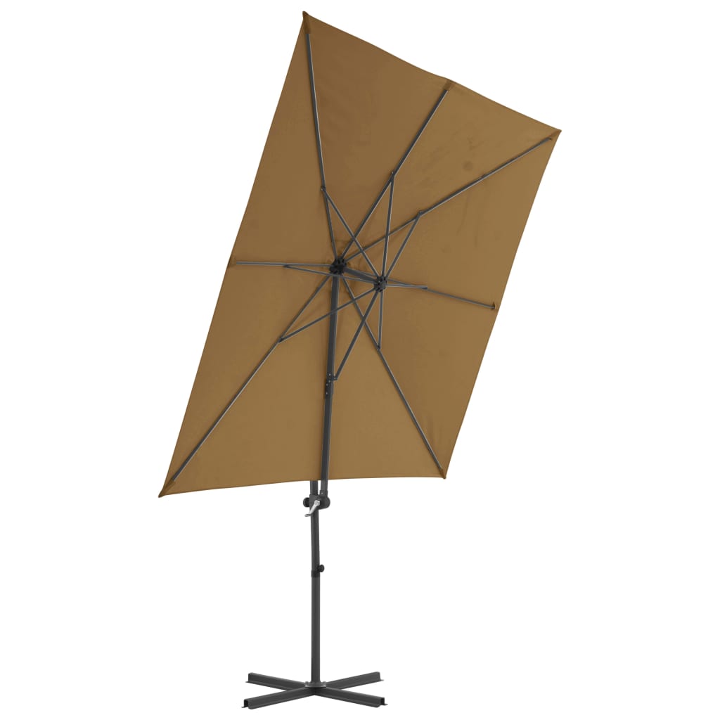 vidaXL Parasol de jardin avec base portable taupe