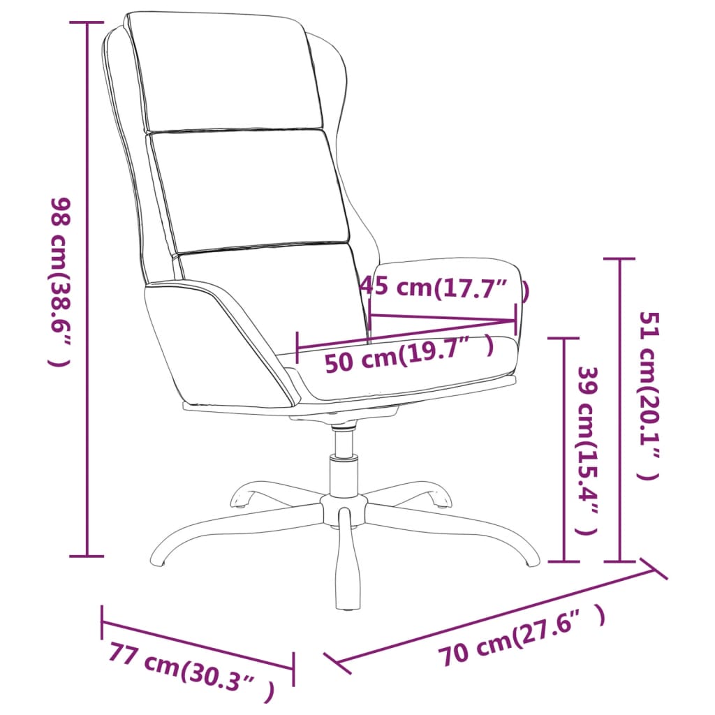 vidaXL Chaise de relaxation avec repose-pied Crème Tissu microfibre
