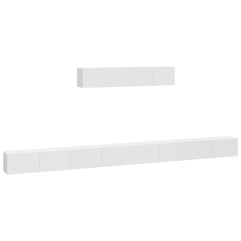 vidaXL Ensemble de meubles TV 6 pcs Blanc brillant Bois d'ingénierie