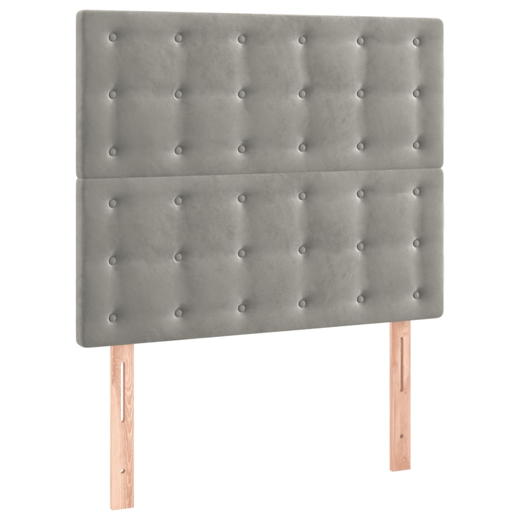 vidaXL Tête de lit à LED Gris clair 100x5x118/128 cm Velours