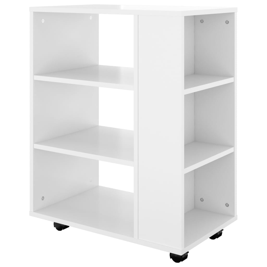 vidaXL Armoire à roulettes Blanc brillant 60x35x75cm Bois d’ingénierie