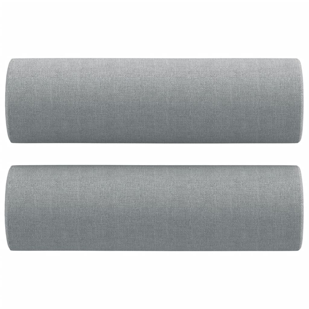 vidaXL Oreillers décoratifs lot de 2 Gris clair Ø15x50 cm Tissu