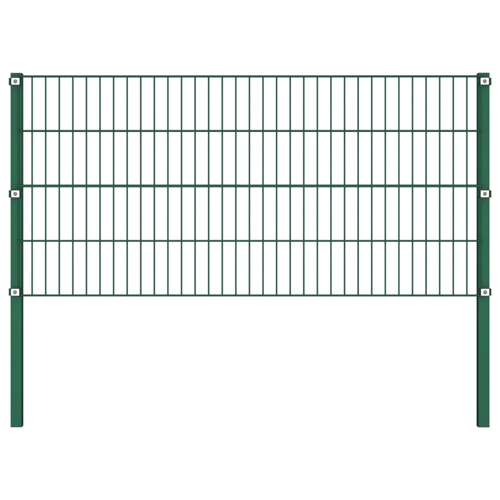 vidaXL Panneau de clôture avec poteaux Fer 17 x 0,8 m Vert