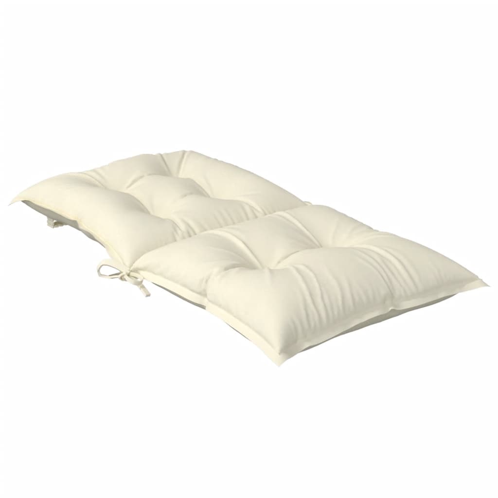 vidaXL Coussins de chaise de jardin à dossier bas lot de 2 crème