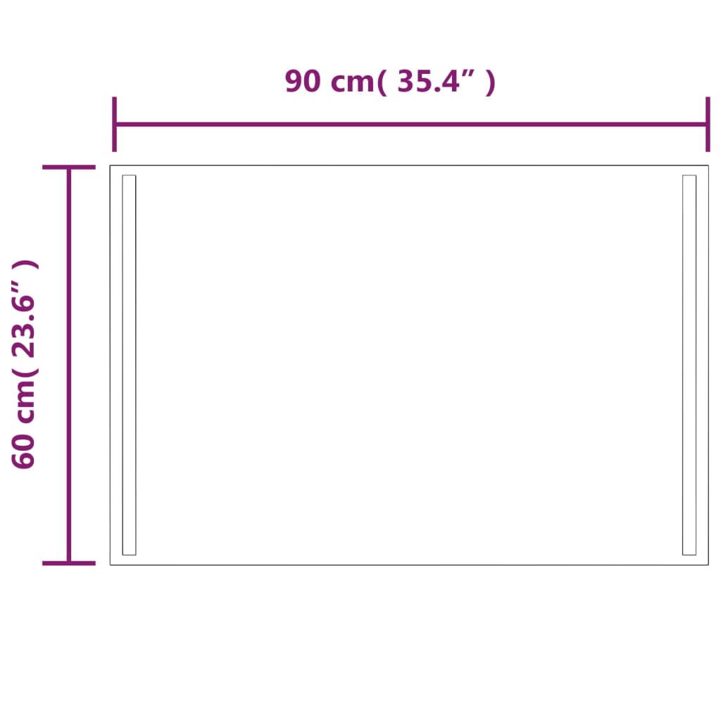 vidaXL Miroir de salle de bain à LED 60x90 cm