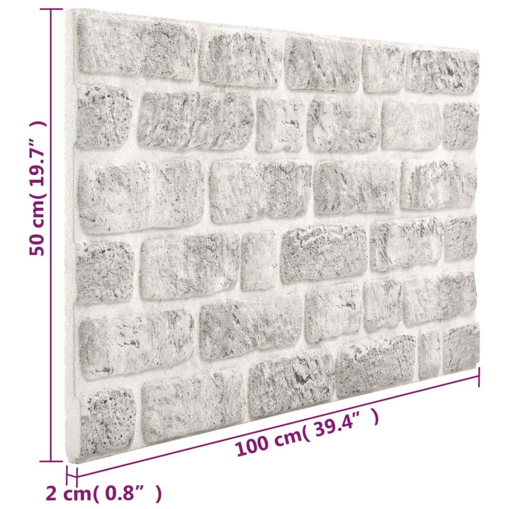 vidaXL Panneaux muraux 3D Design de brique gris clair 10 pcs EPS