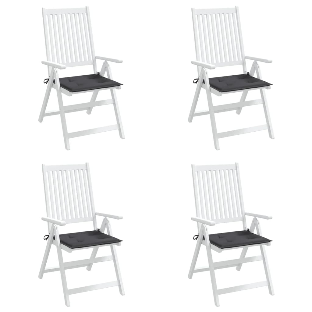 vidaXL Coussins de chaise de jardin lot de 4 anthracite 50x50x3 cm