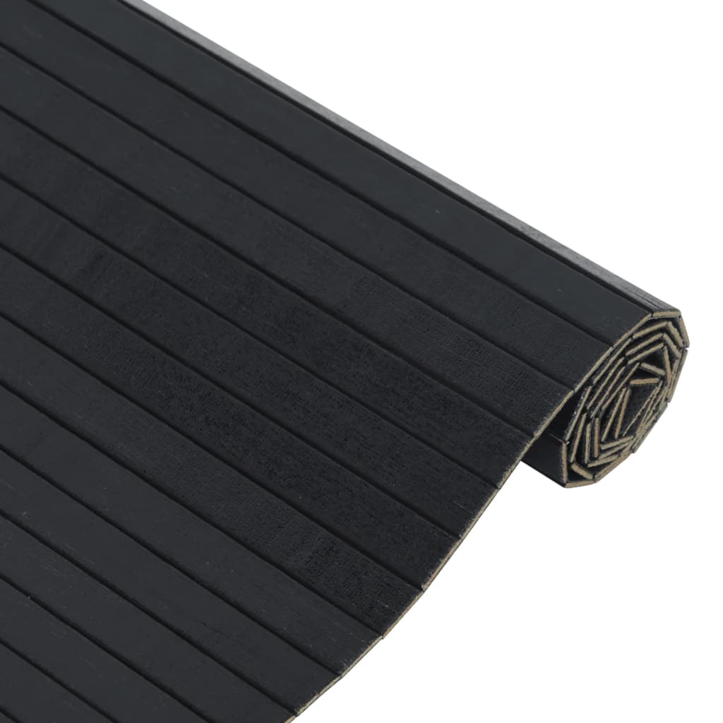 vidaXL Tapis rectangulaire noir 100x400 cm bambou