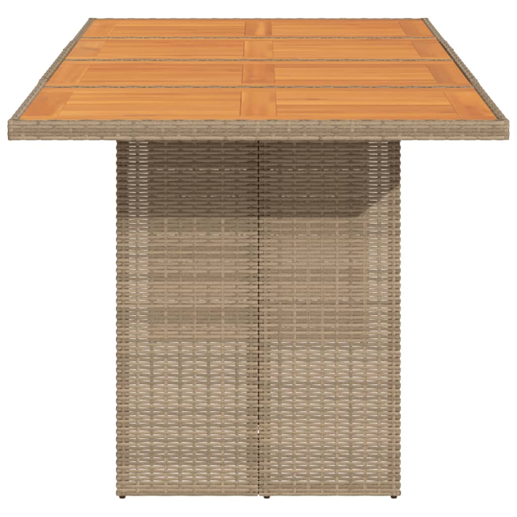 vidaXL Table de jardin avec dessus en bois d'acacia beige 190x80x74 cm