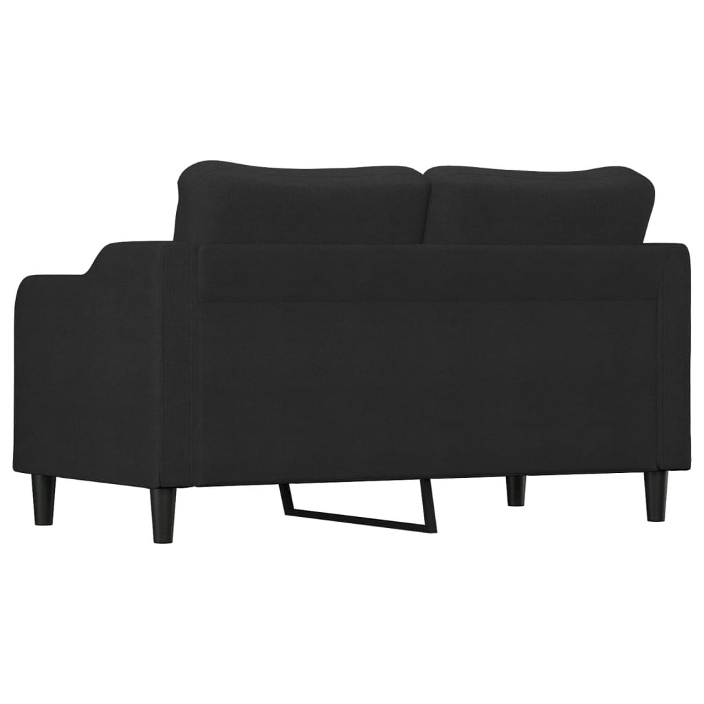 vidaXL Canapé à 2 places Noir 140 cm Tissu