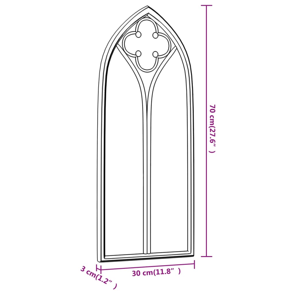 vidaXL Miroir de jardin Sable 70x30 cm Fer pour utilisation extérieure