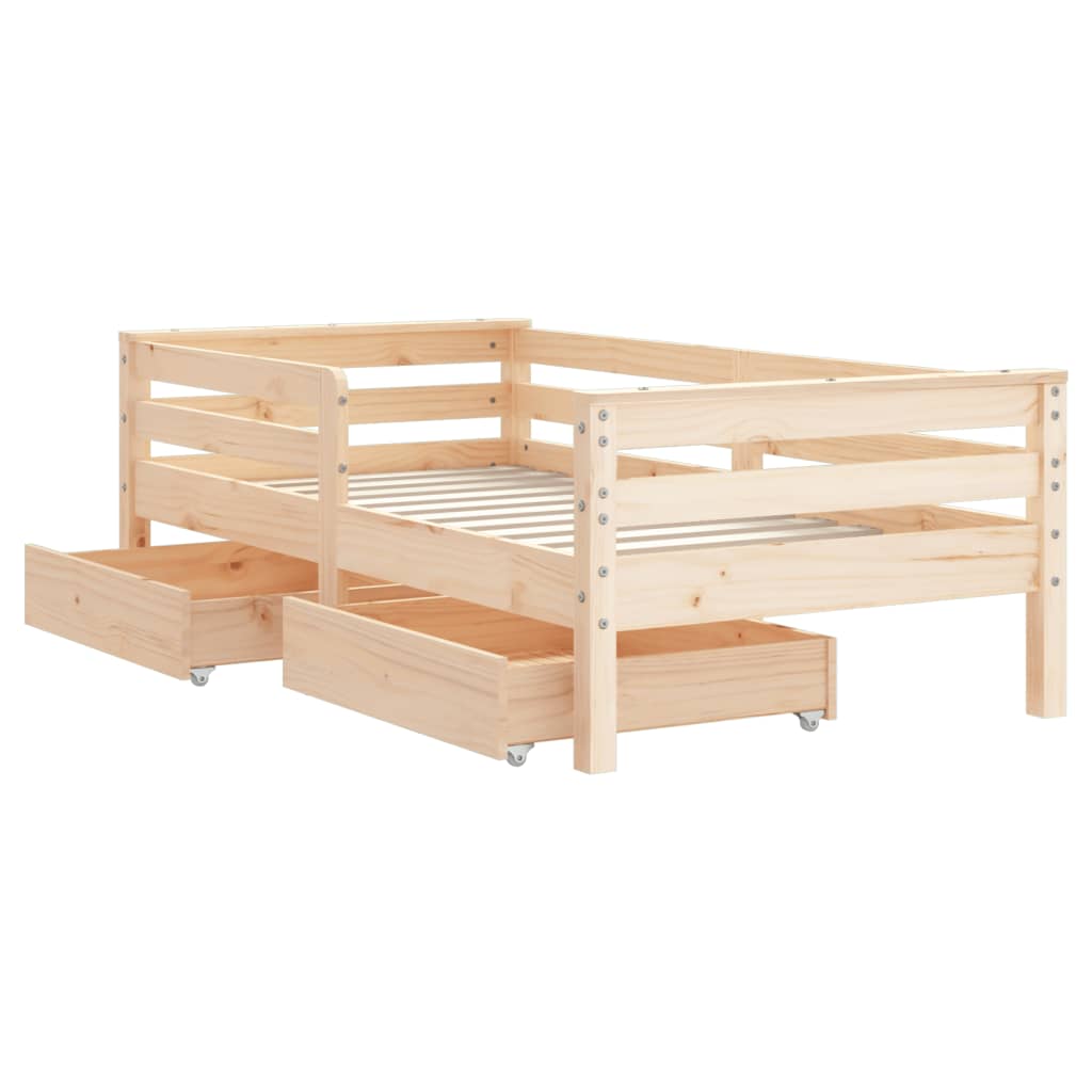 vidaXL Cadre de lit enfant avec tiroirs 70x140 cm bois de pin massif