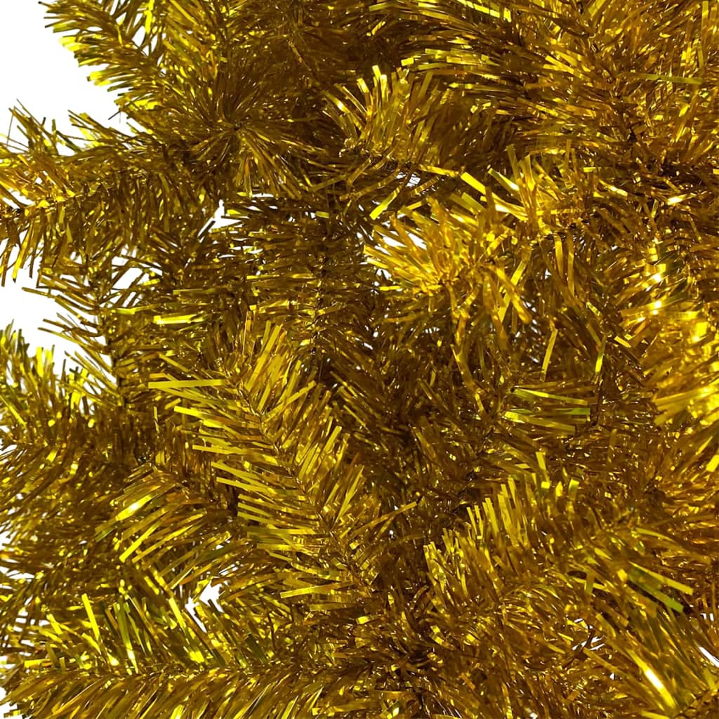 vidaXL Arbre de Noël mince pré-éclairé doré 150 cm