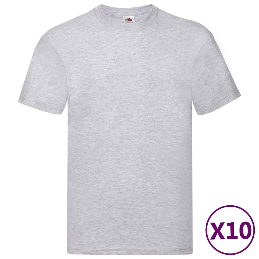 Fruit of the Loom T-shirts originaux 10 pcs Gris 3XL Coton