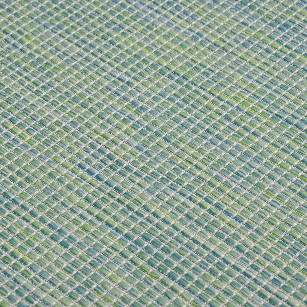 vidaXL Tapis à tissage plat d'extérieur 80x150 cm Turquoise