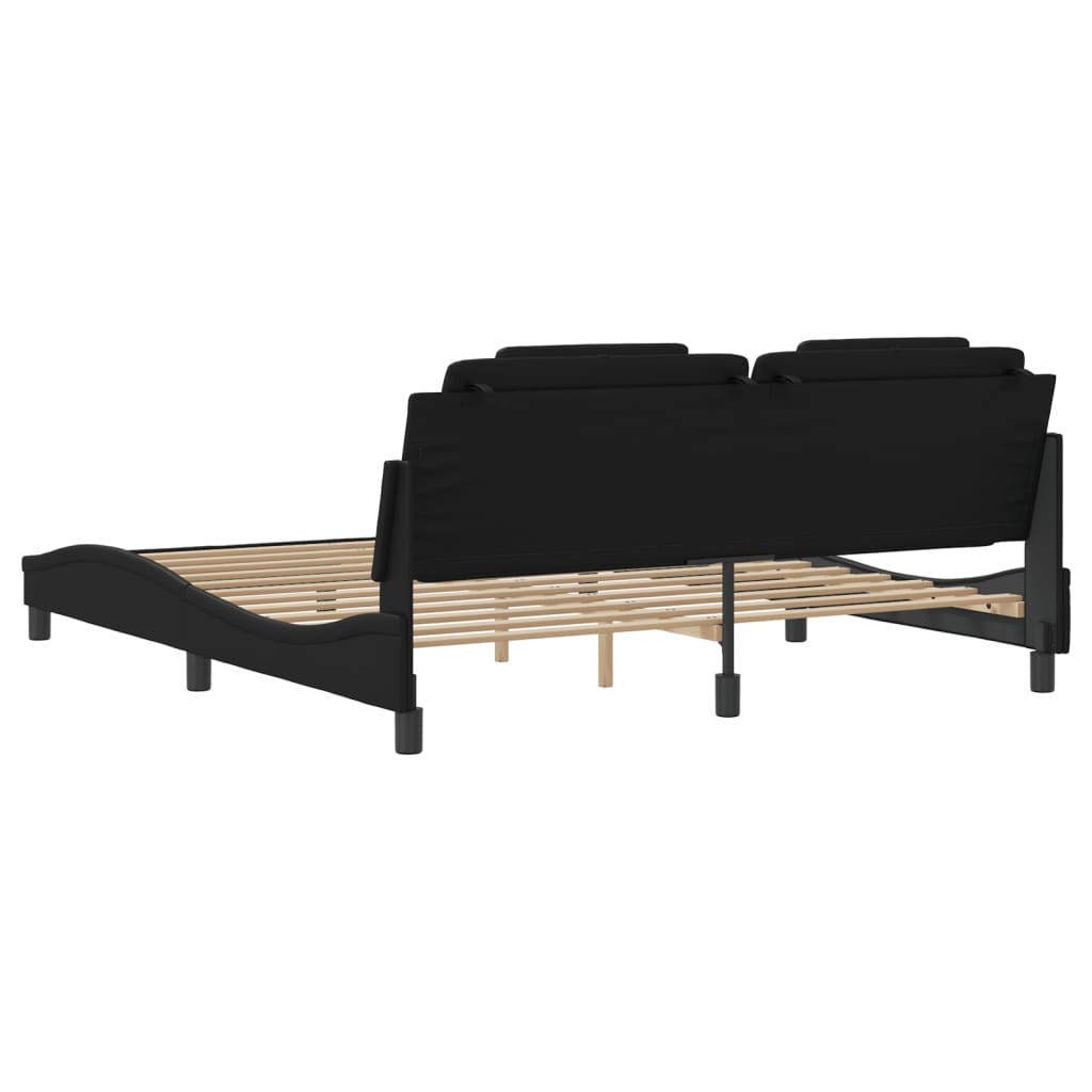 vidaXL Cadre de lit avec LED sans matelas noir 180x200 cm