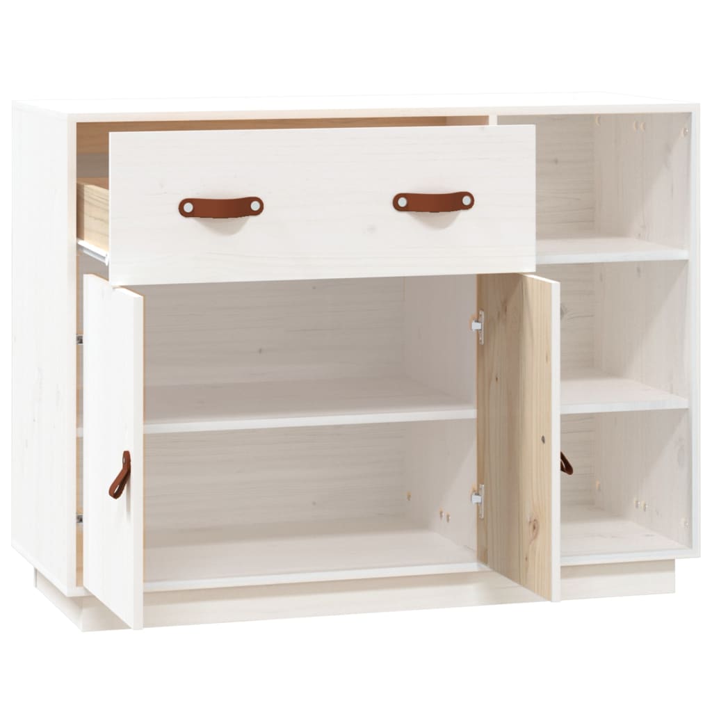 vidaXL Buffet Blanc 98,5x40x75 cm Bois massif de pin