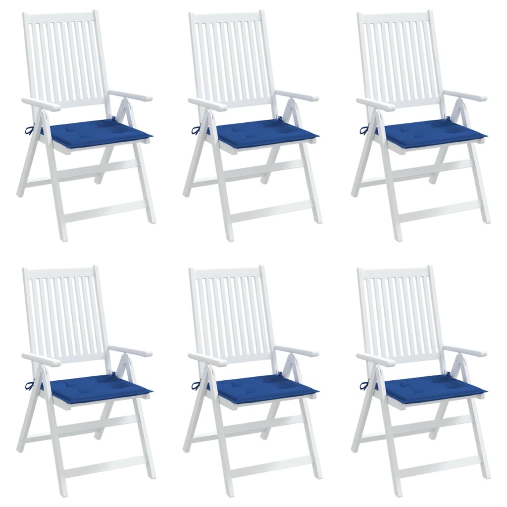 vidaXL Coussins de chaise de jardin lot de 6 bleu royal 50x50x3 cm