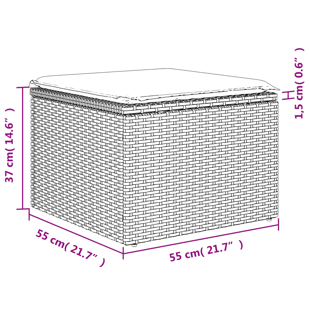 vidaXL Salon de jardin 11 pcs avec coussins noir résine tressée