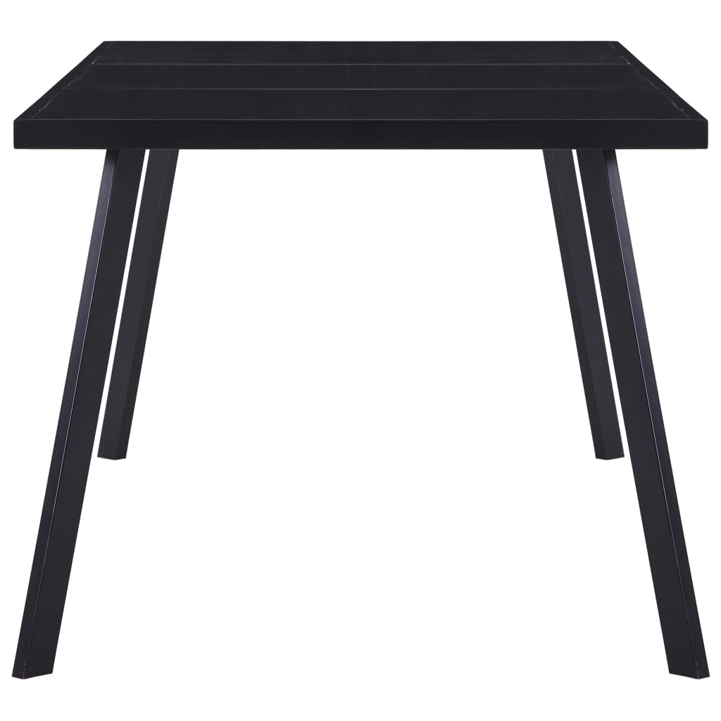 vidaXL Table à manger Noir 160x80x75 cm Verre trempé