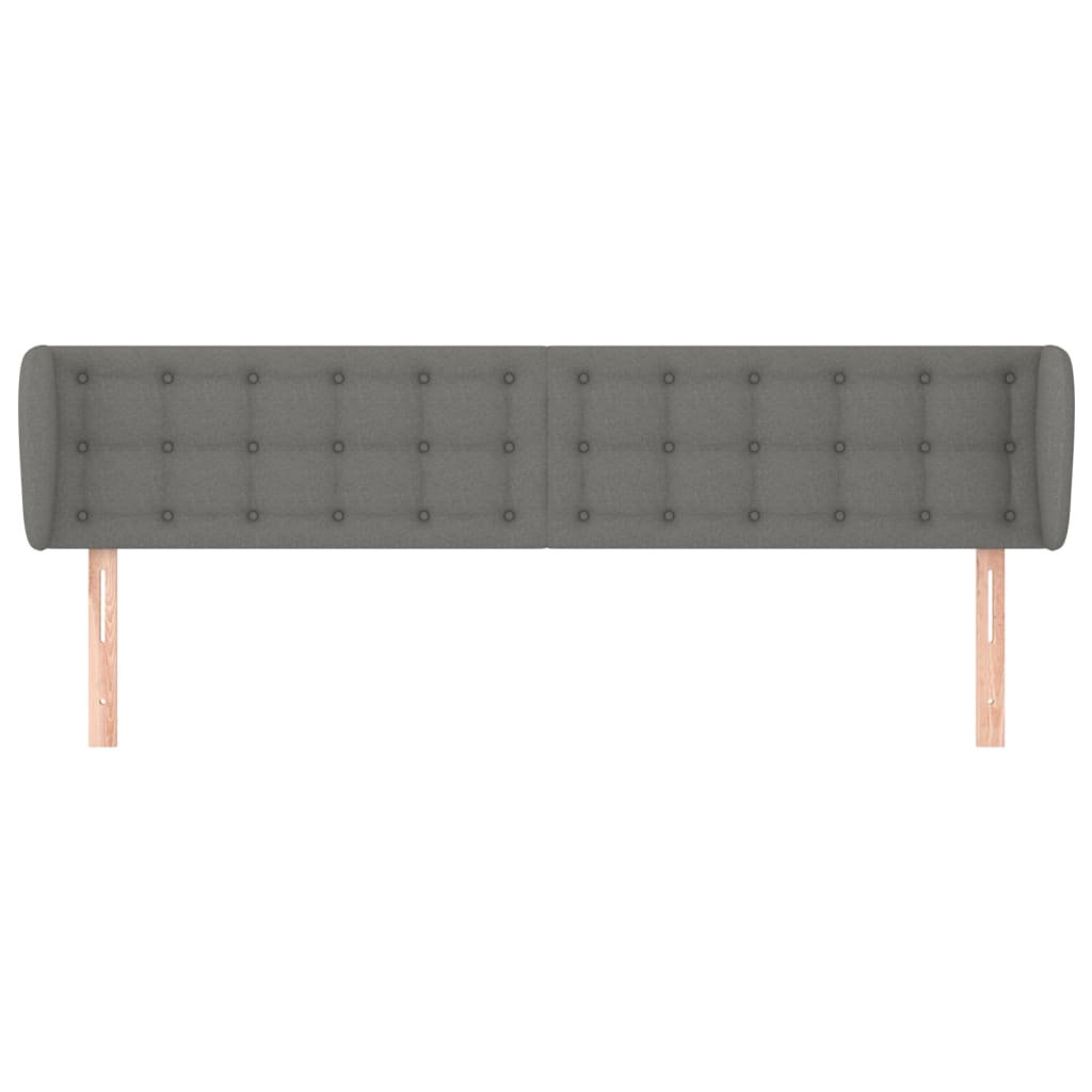 vidaXL Tête de lit avec oreilles Gris foncé 183x23x78/88 cm Tissu