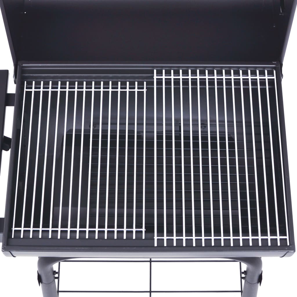 vidaXL Gril barbecue au charbon avec étagère inférieure Noir