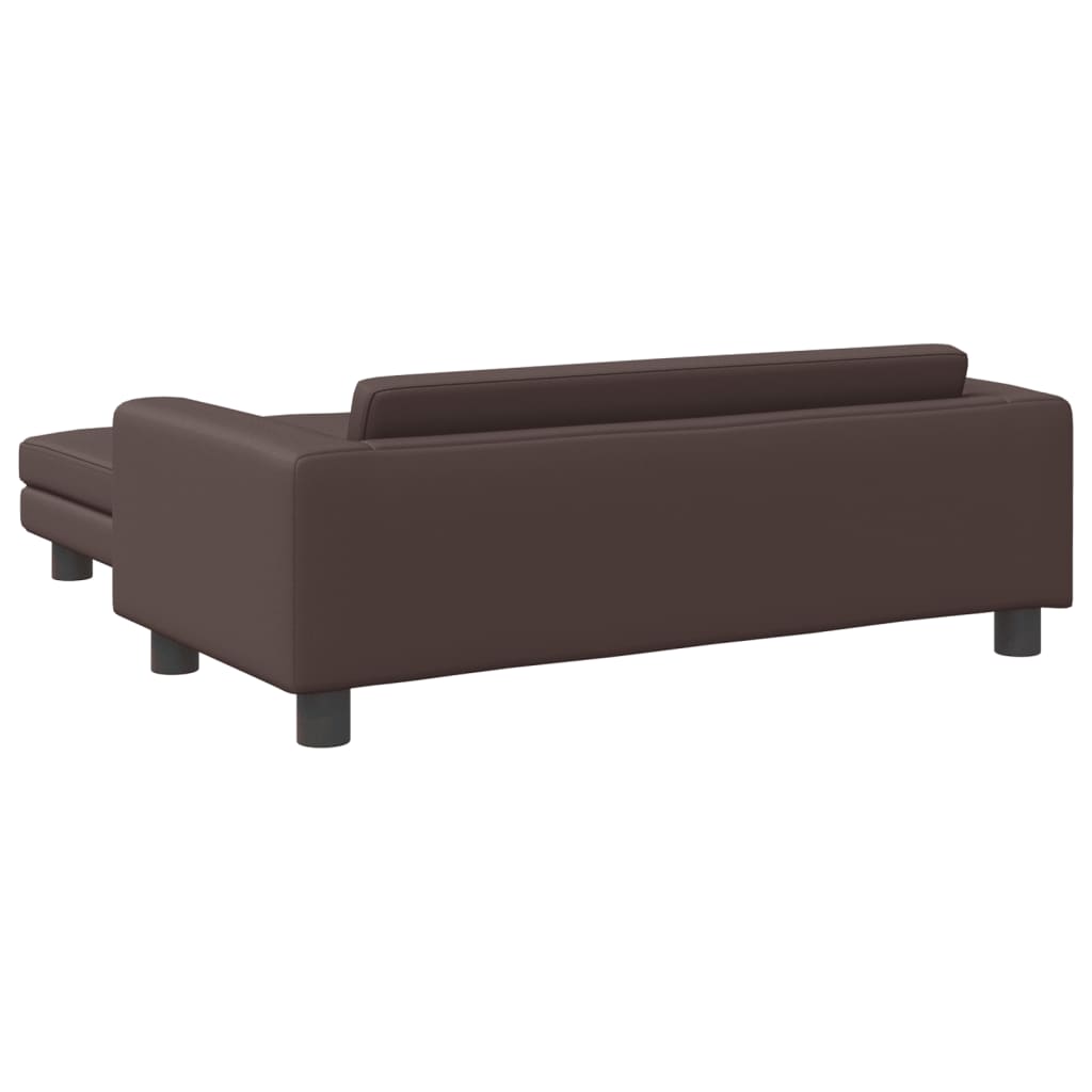 vidaXL Canapé avec repose-pied pour enfants marron 100x50x30 cm