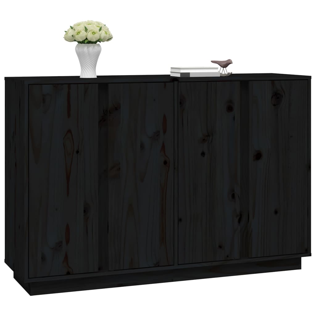 vidaXL Buffet Noir 120x35x80 cm Bois massif de pin