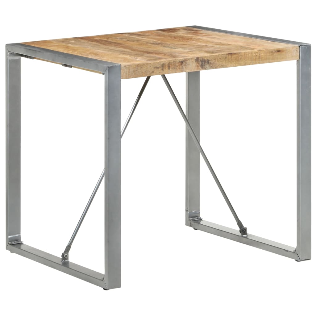 vidaXL Table à manger 80x80x75 cm bois de manguier brut