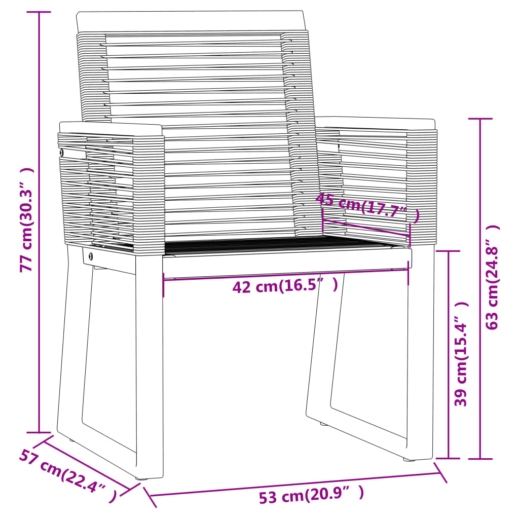 vidaXL Ensemble à manger de jardin 7 pcs Noir