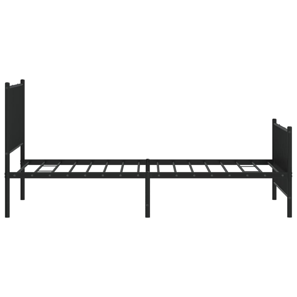 vidaXL Cadre de lit métal sans matelas avec pied de lit noir 100x190cm