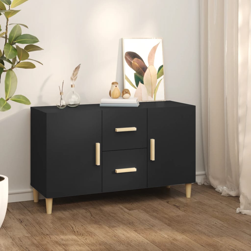 vidaXL Buffet noir 100x36x60 cm bois d'ingénierie