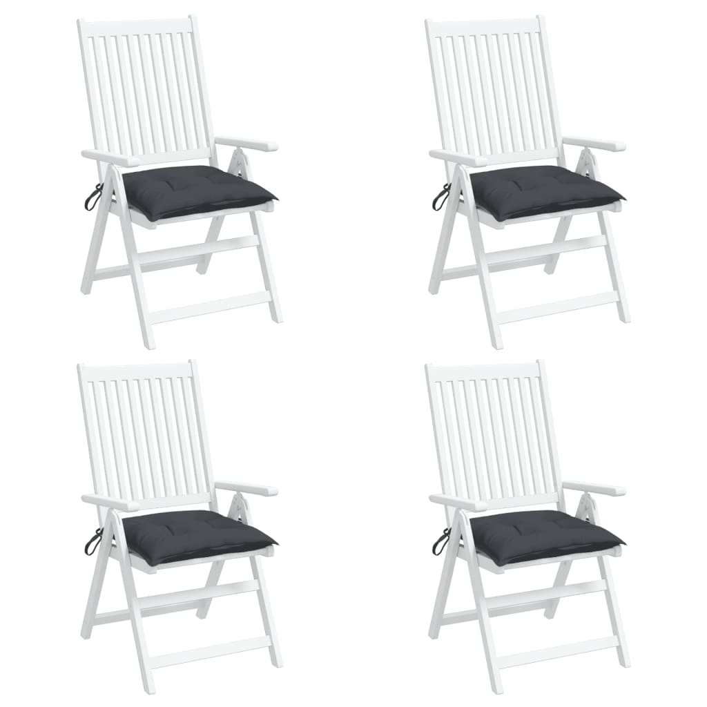 vidaXL Coussins de chaise lot de 4 anthracite 40x40x7 cm tissu oxford
