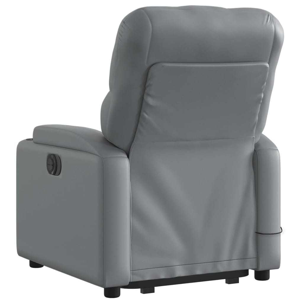 vidaXL Fauteuil inclinable de massage Gris Similicuir