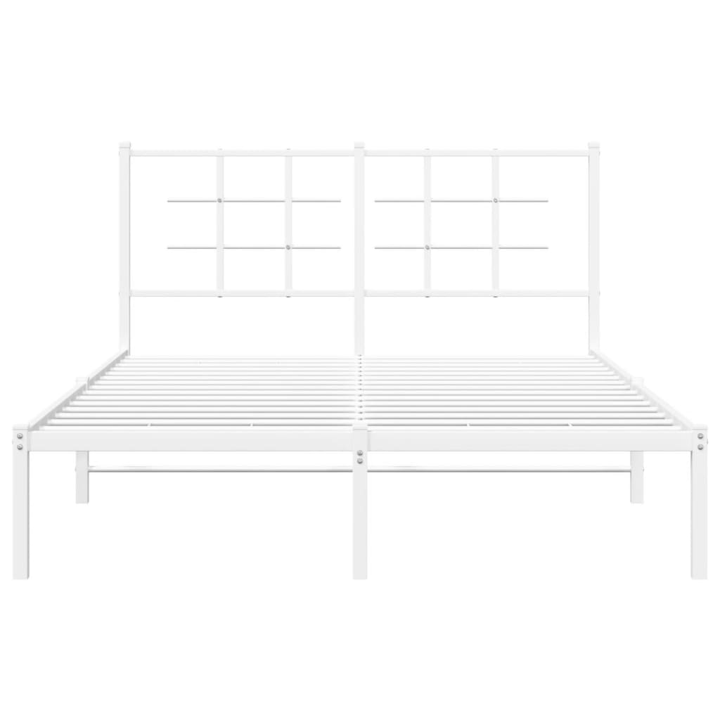 vidaXL Cadre de lit métal sans matelas et tête de lit blanc 140x200 cm