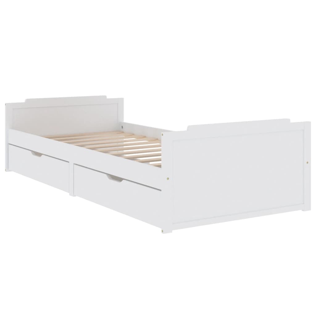 vidaXL Cadre de lit sans matelas blanc bois de pin massif 90x200 cm