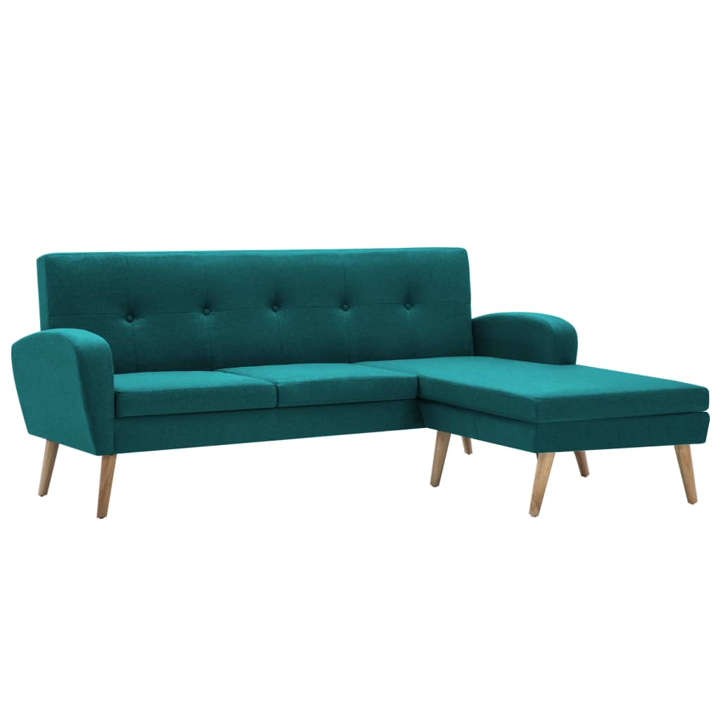 vidaXL Canapé en forme de L revêtement en tissu 186x136x79 cm vert