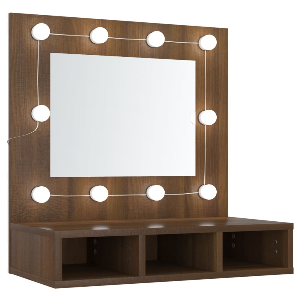 vidaXL Armoire à miroir avec LED Chêne marron 60x31,5x62 cm