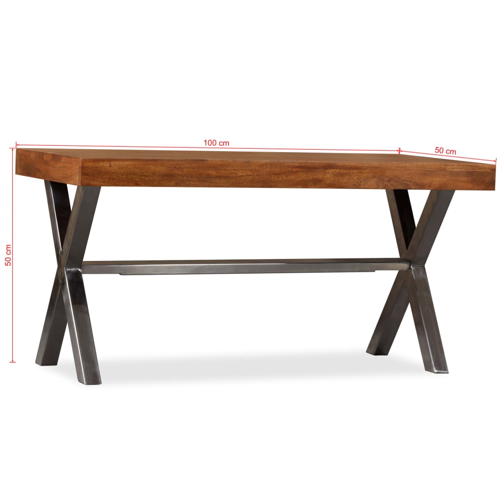 vidaXL Table basse Bois massif avec finition miel 100x50x50 cm