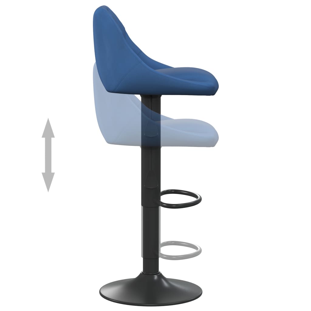 vidaXL Tabourets de bar lot de 2 bleu velours